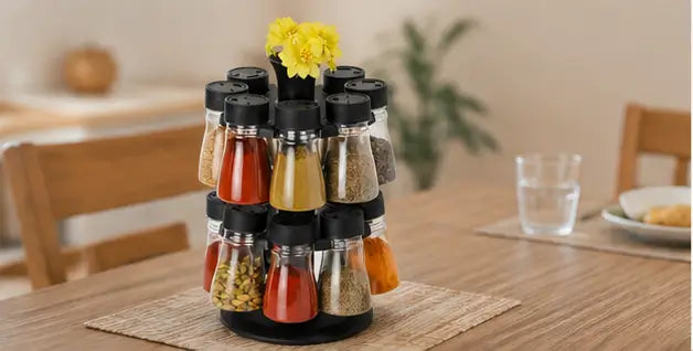 kitchen masala organizer for spices and dry condiments