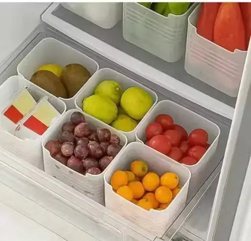 6Pcs Fridge Storage Boxes Multipurpose Containers