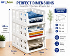 3 Layer Stackable Multifunctional Storage,for Clothes Foldable Drawer Shelf Basket Utility Cart Rack Storage