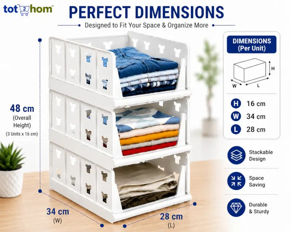 3 Layer Stackable Multifunctional Storage,for Clothes Foldable Drawer Shelf Basket Utility Cart Rack Storage