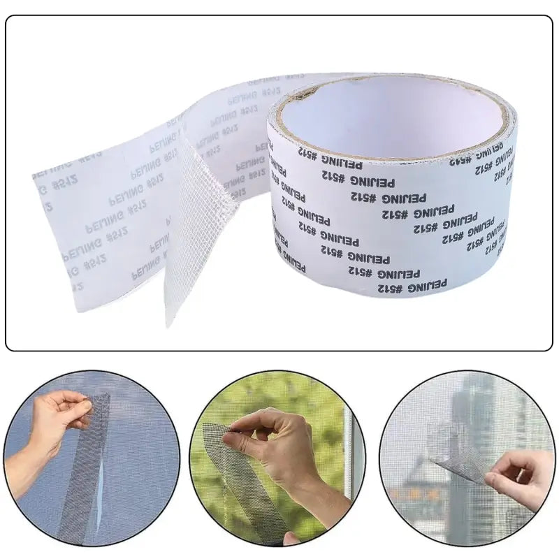Mosquito Net Repair Tape Roll – Strong Self-Adhesive Fiberglass Mesh Patch for Window & Door Screens (5 × 180 cm)