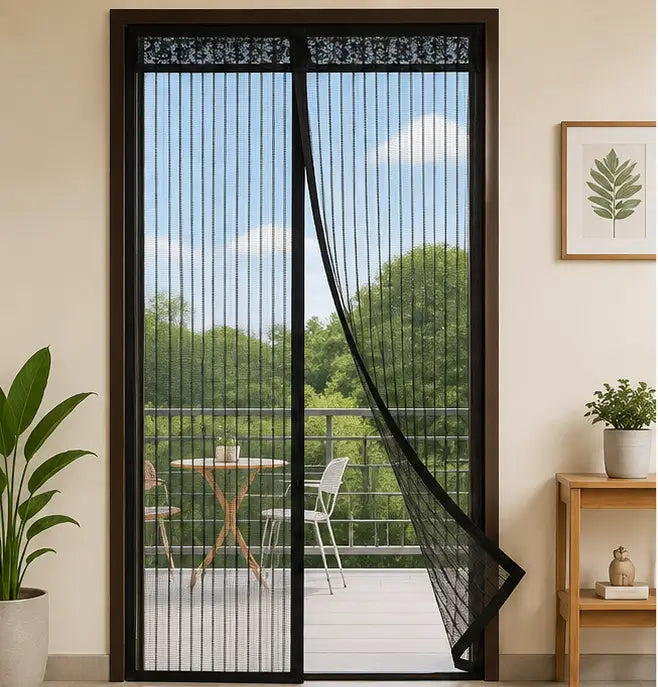 magnetic door mosquito net with polyester mesh curtain