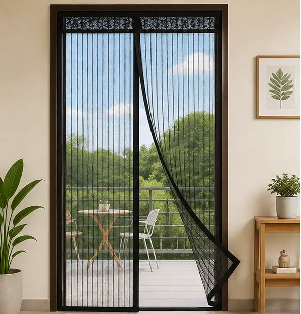 magnetic door mosquito net with polyester mesh curtain