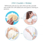 2-in-1 Body Brush with Loofah – Long Handle Bath Scrubber for Back, Body & Shower Cleaning