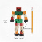 Kids educational wooden transforming robot activity toy