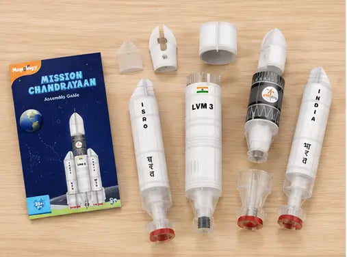 Imagimake Mapology Chandrayaan 3D Space Puzzle – ISRO Rocket & Satellite Educational Toy Set for Kids 5+ Years