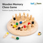 wooden memory match game for kids with colorful pegs