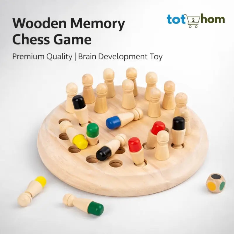 wooden memory match game for kids with colorful pegs