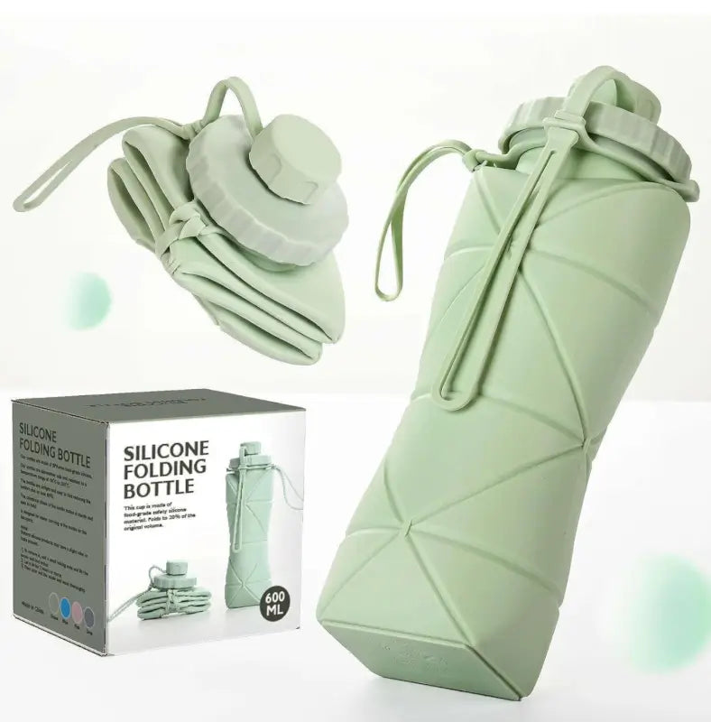 silicone folding water bottle with collapsible design