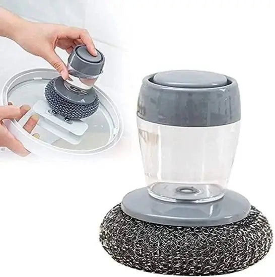 Wire palm dish cleaning brush for kitchen utensils