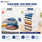 3 Layer Stackable Multifunctional Storage,for Clothes Foldable Drawer Shelf Basket Utility Cart Rack Storage