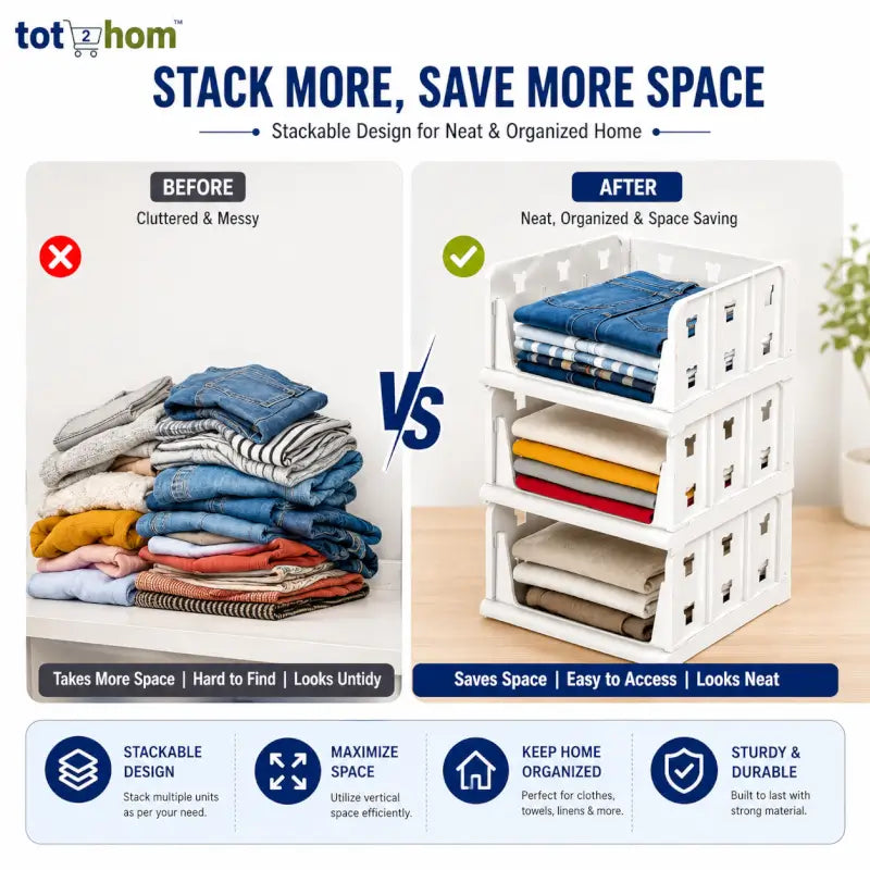 3 Layer Stackable Multifunctional Storage,for Clothes Foldable Drawer Shelf Basket Utility Cart Rack Storage
