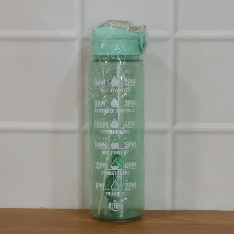 Motivational Water Bottle With Time Marker And Flip Top Lid Ã‚â‚¬â€œ Large Leakproof Drinking Bottle With Straw And Carry Strap For Gym | Reusable, Leakproof, Portable, Daily Use
