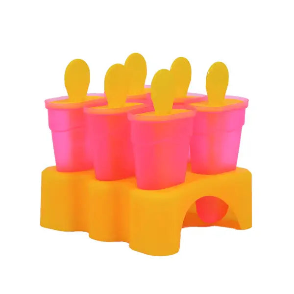 Reusable Ice Pop Maker Mould Set | 6-Cavity Plastic Popsicle & Kulfi Maker with Stand for Homemade Frozen Treats Set 2 (6+6)