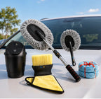 6-piece car cleaning kit with microfiber duster and accessories