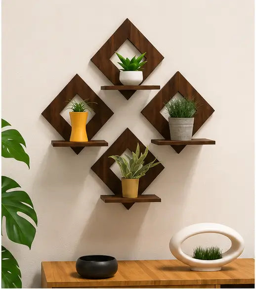 Wooden Square Wall Hanging Set of 4 | Inspirational Home & Office Wall Décor