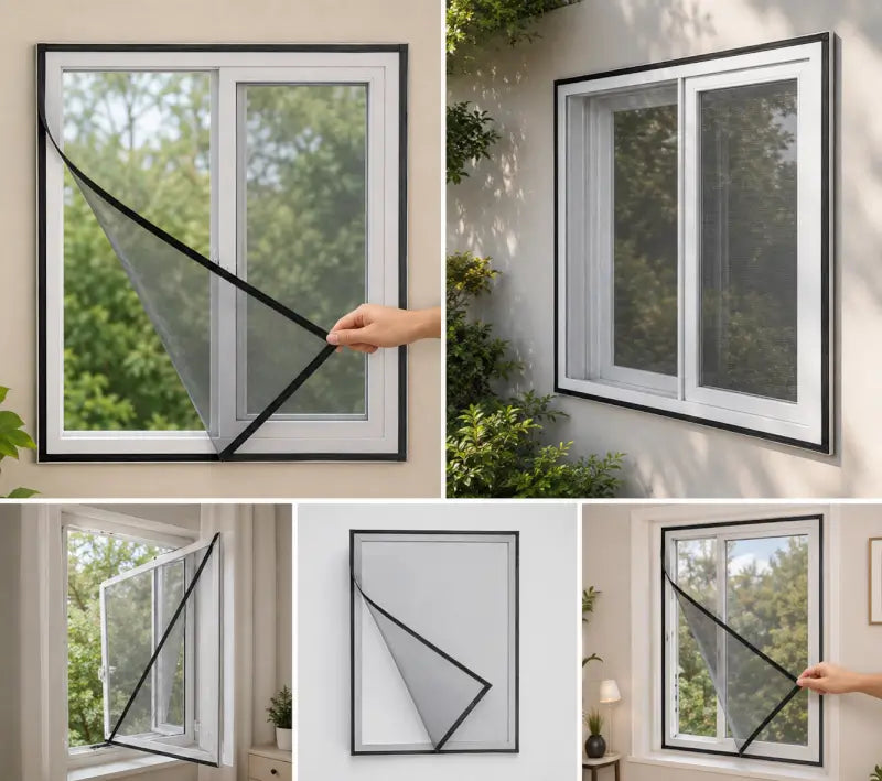 3×4 Ft White Mosquito Mesh for Window – Stitched Insect Net with Self-Adhesive Hook Tape | Washable Window Protection Net