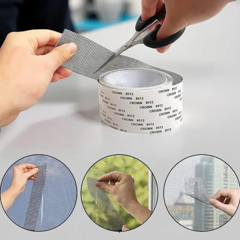 Mosquito Net Repair Tape Roll – Strong Self-Adhesive Fiberglass Mesh Patch for Window & Door Screens (5 × 180 cm)