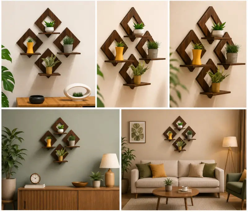 Wooden Square Wall Hanging Set of 4 | Inspirational Home & Office Wall Décor