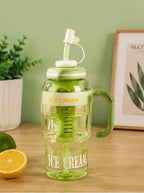1300ml Water Bottle with Straw & Handle | Leakproof Transparent Plastic Tumbler for Gym, Office & Travel