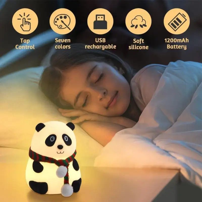 Soft Silicone Panda Bedside Night Lamp
