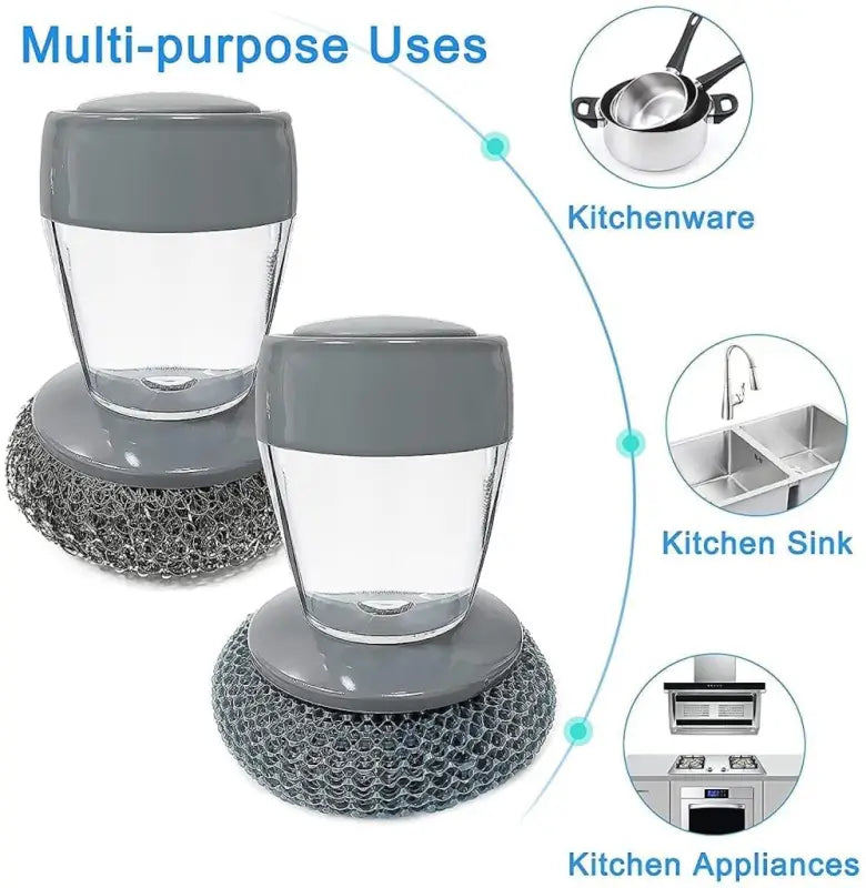 Compact utensil cleaning brush for kitchen sink use