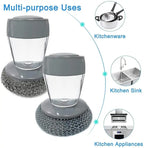 Compact utensil cleaning brush for kitchen sink use