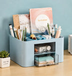 desk organizer with 5 compartments and 2 drawers