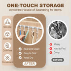 Wall Mounted Kitchen Storage Rack with 10 Adjustable Hooks – Multipurpose Hanging Organizer for Utensils & Accessories