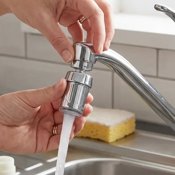 LED Light Dual Flow Faucet Tap Adapter with Splash Filter Aerator for Kitchen Sink, 1 Pc